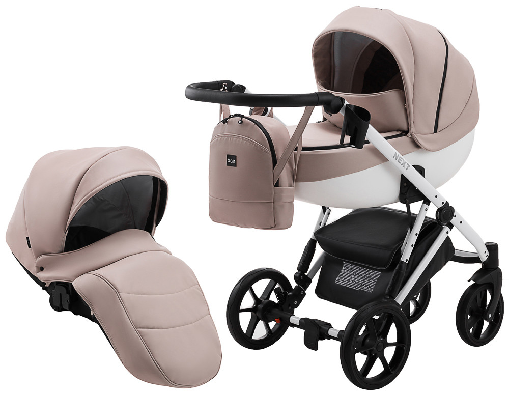 Коляска 2 в 1 Bair Next White ECO 64 лате