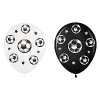 Латексные воздушные шарики Футбольный мяч черно-белые 12" 10шт/уп Belbal