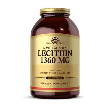 Лецитин соєвий натуральний Солгар / Solgar Lecithin 1360 mg natural soya (250 softgels)