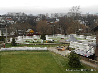 
В данной работе была применена белая балюстрада с балясинами, сделанными по технологии мрамор из бетона.  Срок службы изделий  не менее 25 лет под открытым небом. Наши балясины и балюстрады обладают высокой прочностью и плотность.
