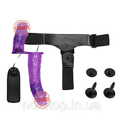 Страпон - Ultra Passionate Harness Dual Vibration Purple