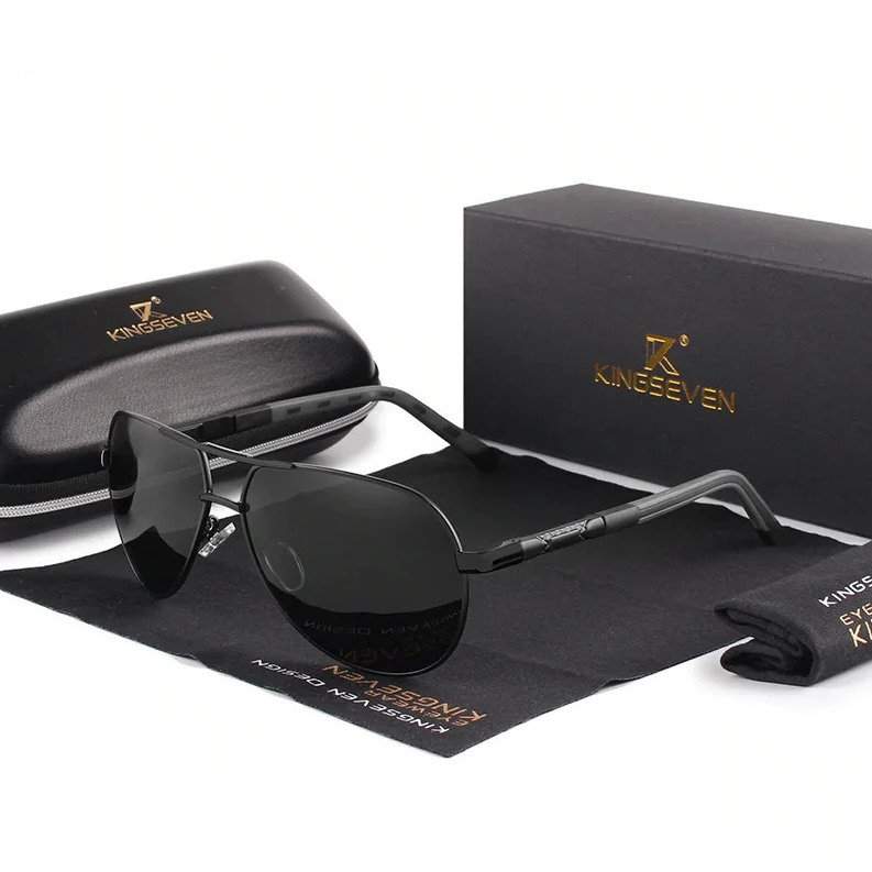 Поляризовані сонцезахисні окуляри з футляром KINGSEVEN K725 Black Gray
