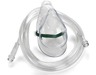 Взрослая кислородная маска для кислородных концентраторов с трубкой. Великобритания - фото 1 - id-p1417860567