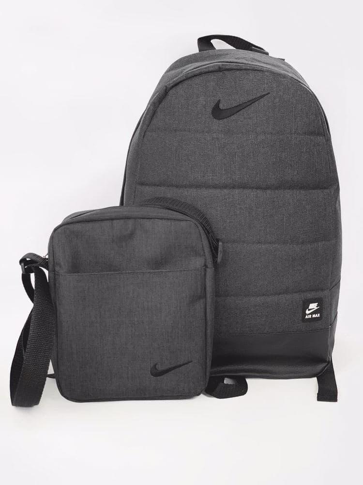 Комплект рюкзак барсетка через плече Nike темно-сірий портфель міський спортивний чоловічий жіночий найк