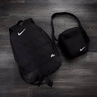 Комплект Рюкзак + Барсетка через плече Nike синій | Портфель міський спортивний чоловічий жіночий Найк, фото 2