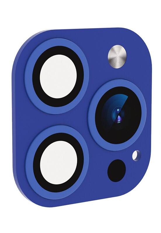 Захисне скло на камеру для Apple iPhone 12 (Full Glue, 2.5D) Синє, фото 1