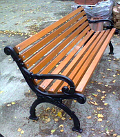 Деревянная скамейка ИГ Декор 1800х560х770 мм садово-парковая с чугунными ножками с подлокотниками