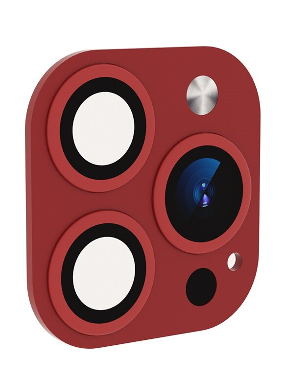 Скло камери для Apple iPhone 12 (Full Glue, 2.5D) Красное, фото 1