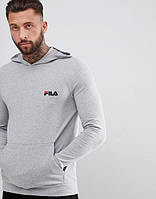 Мужская спортивная кофта кенгуру, толстовка Fila (Фила) серая