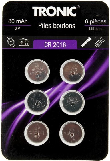 Набір батарейок Tronic CR 2016 6 шт