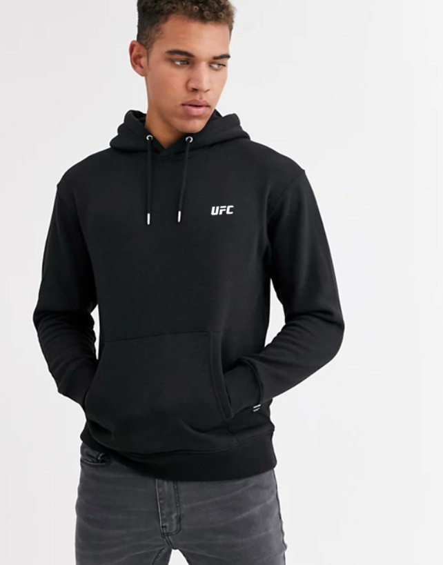 Чоловіча спортивна кофта кенгуру толстовка UFC (Юфс) чорна