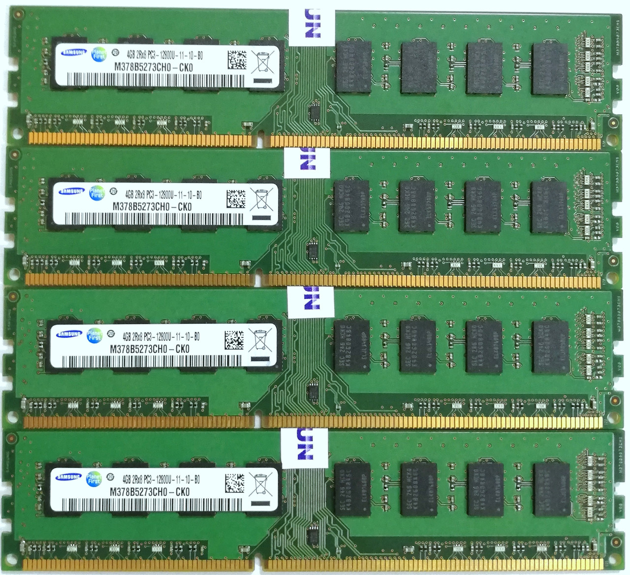 Комплект оперативної пам'яті Samsung DDR3 16Gb (4x4Gb) 1600MHz PC3-12800U 2Rx8 CL11 (M378B5273CH0-CK0) Б/В