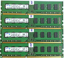 Комплект оперативної пам'яті Samsung DDR3 16Gb (4*4Gb) 1600MHz 12800U 2Rx8 CL11 (M378B5273CH0-CK0) Б/В