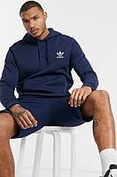 Чоловіча спортивна кофта кенгуру толстовка Adidas (Адідас) синя