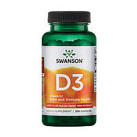 Витамин Д3 Swanson Vitamin D3 1000 IU 25 mcg 250 капсул