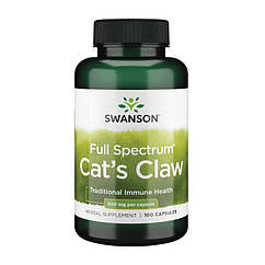 Котячий кіготь Swanson Full Spectrum Cat's Claw 500 mg 100 капсул