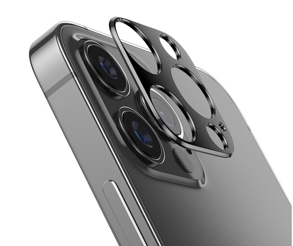 Захисне скло на камеру для Apple iPhone 12 Pro Max (Full Glue, 2.5D) Чорне, фото 1