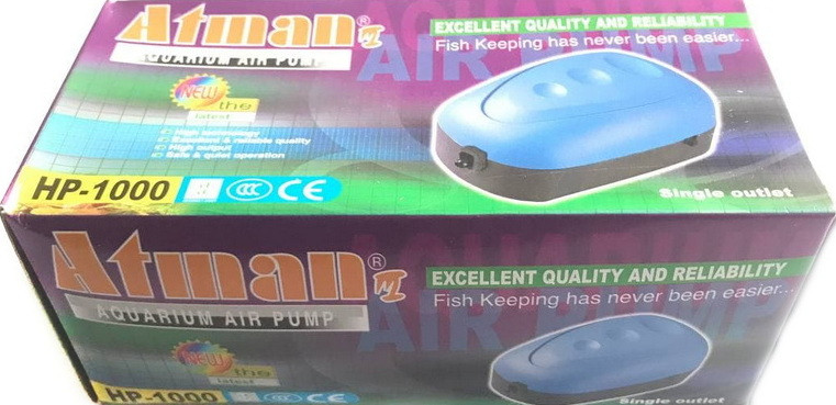Одноканальний компресор для акваріума Atman HP-1000, фото 1