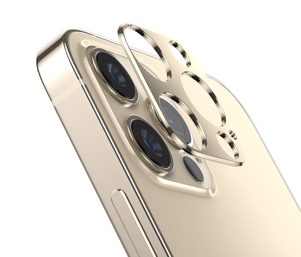 Захисне скло камери для Apple iPhone 12 Pro Max (Full Glue, 2.5D) Золоте, фото 1