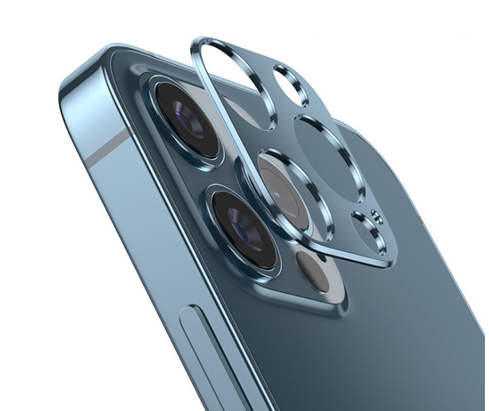 Скло камери для Apple iPhone 12 Pro Max (Full Glue, 2.5D) Синє, фото 1