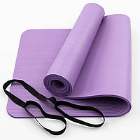 Коврик для йоги и фитнеса NBR (йога мат, каремат спортивный) OSPORT Mat Pro 1см (FI-0075) Фиолетовый