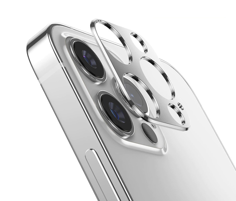 Скло камери для Apple iPhone 12 Pro Max (Full Glue, 2.5D) Біле, фото 1