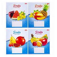 Зошит учнівський "Свіжі та соковиті фрукти" в лінію, 24 листи, 100% білизна