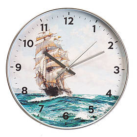 Годинник "Прусник" 30см, пластик, колір срібла (2003-203)