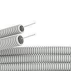 Труба пвх гнучка гофрована, діаметр 16мм, посилена з протяжкою, сірий колір, 100 м.п., Octopus, дкс [91516]