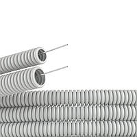 Труба пвх гибкая гофрированная диаметр 16мм, лёгкая с протяжкой, 100м, цвет серый, Octopus, дкс [91916], Серый