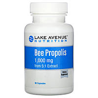 Lake Avenue Nutrition, пчелиный прополис, экстракт 5:1, эквивалент 1000 мг, 90 растительных капсул