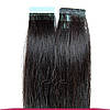 Натуральне Слов'янське Волосся на Стрічках 40 см 100 грам, Чорний №1B, фото 3