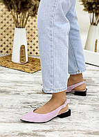 Босоножки женские сиреневые замшевые на низком толстом каблуке с закрытым носком