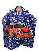 Детская пляжная накидка, пончо, полотенце для мальчика 4-12 лет "Машинки" 100% хлопок. Турция
