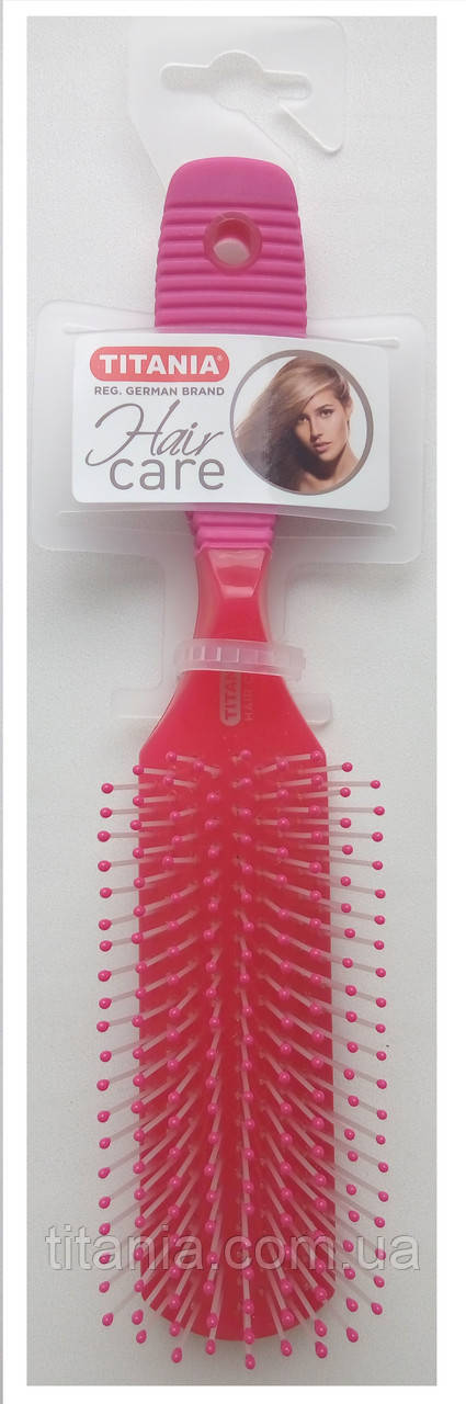 Масажна щітка для волосся пластикова з гумовою ручкою TITANIA art.1829, фото 1