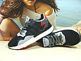 Чоловічі кросівки Adidas Nite Jogger Boost 3M чорно-сірі 42 р., фото 3