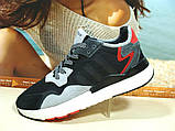Чоловічі кросівки Adidas Nite Jogger Boost 3M чорно-сірі 42 р., фото 7