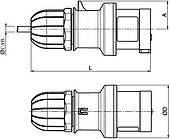 Вилка кабельна ip44 16А 3P+E+N 400В, Quadro, дкс [dis2131637]