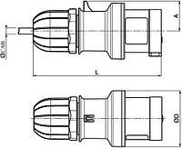 Вилка кабельная ip44 16A 3P+E+N 400v, Quadro, дкс [dis2131637]