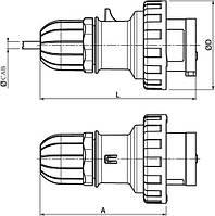 Вилка кабельная ip67 16A 3P+E+N 400v, Quadro, дкс [dis2181637]