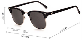 Жіночі поляризаційні окуляри Matte Black&Silver&Gray