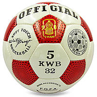 Мяч футбольный №5 PU ламин. OFFICIAL (№5, 5 сл., сшит вручную) цвета в ассорт., Красный