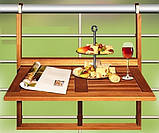 Балконний дерев'яний навісний, відкидний столик, фото 2