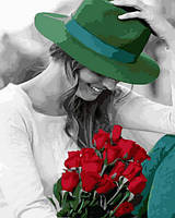 Картина по номерам Mariposa Девушка в зеленой шляпе (MR-Q2268) 40 х 50 см
