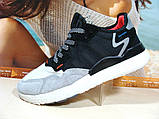 Чоловічі кросівки Adidas Nite Jogger Boost 3M сіро-чорні 45 р., фото 3