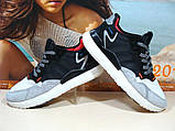 Чоловічі кросівки Adidas Nite Jogger Boost 3M сіро-чорні 45 р., фото 7