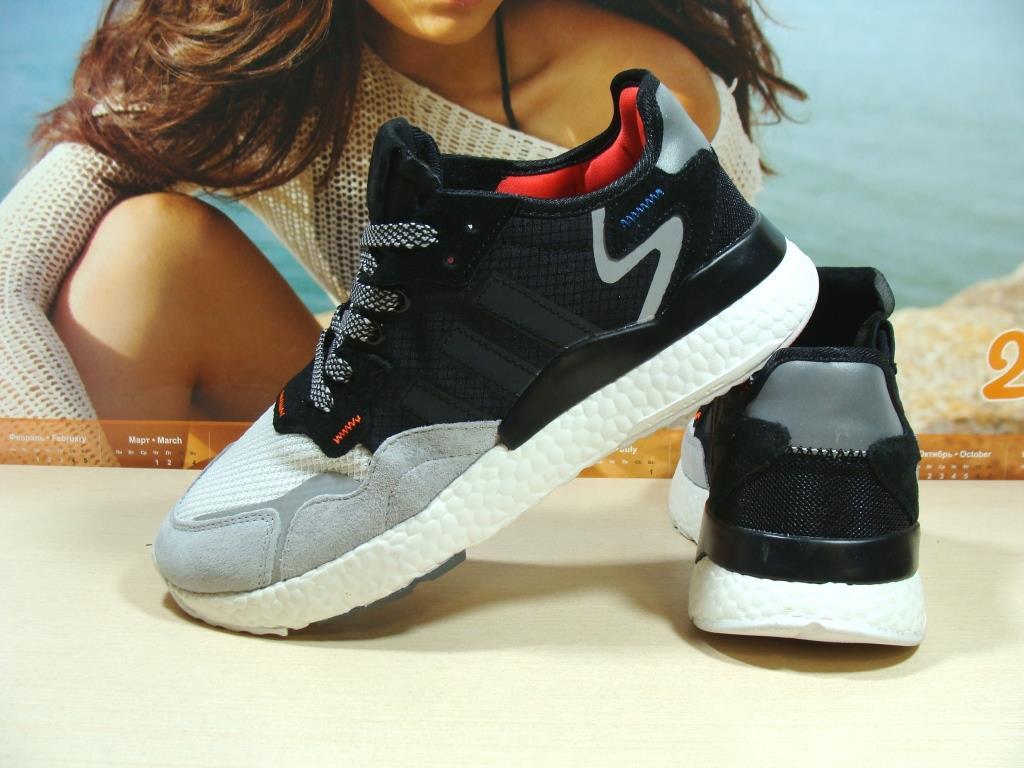 Чоловічі кросівки Adidas Nite Jogger Boost 3M сіро-чорні 45 р.