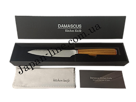 Ніж універсальний AUS-10 сталь 67 шарів лезо 13 см. Damascus DK-OK 4007 olivewood handle