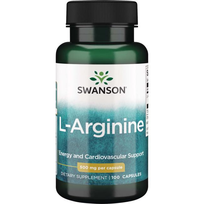 Аргінін-для поліпшення кровообігу, L-arginine, Swanson Premium, 500 мг, 100 капсул