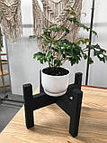 Підставка для квітів чорна дерев'яна висота 30 см, діаметр 30 см, фото 6